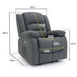 Fabric Armchair Electric Recliner - Alva