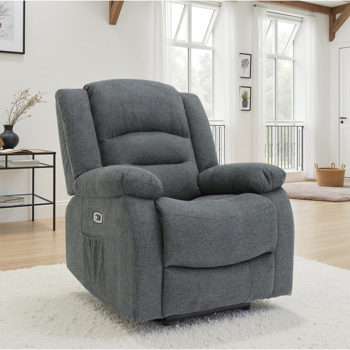 Fabric Armchair Electric Recliner - Alva