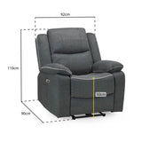 Fabric Armchair Electric Recliner - Harald