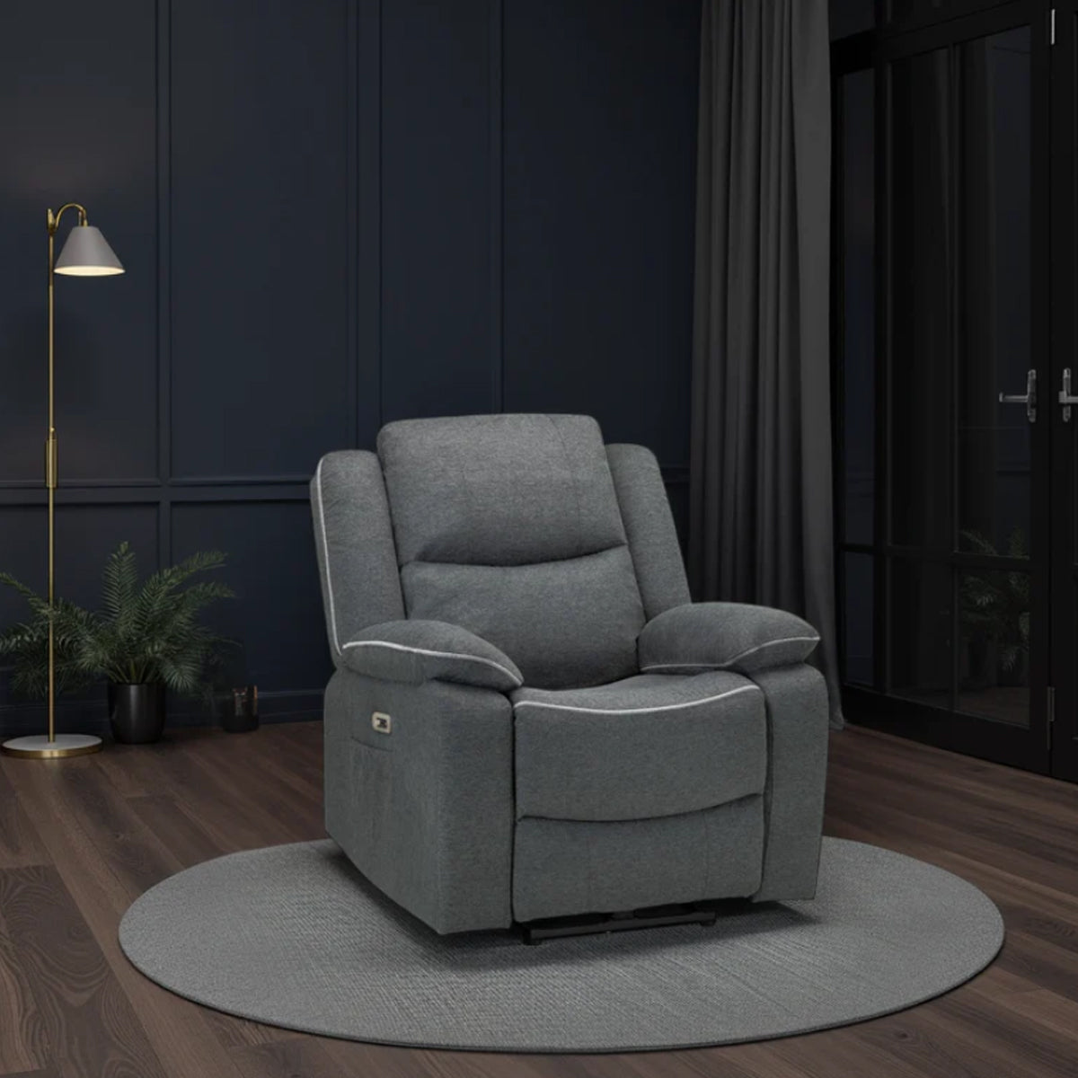 Fabric Armchair Electric Recliner - Harald