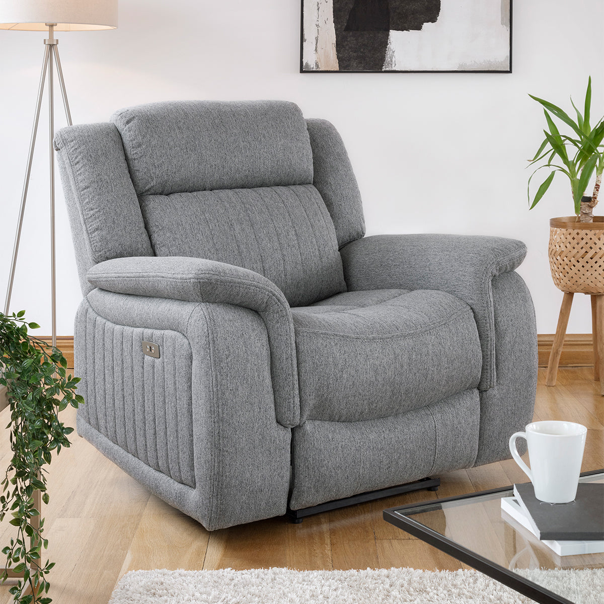 Fabric Armchair Electric Recliner - Linden