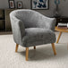Fabric Armchair In Flax Effect With Natural Rubberwood Legs - Mallory