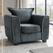 Fabric Armchair With Metal Trim on Arms - Serena
