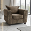 Fabric Armchair With Metal Trim on Arms - Serena