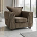 Fabric Armchair With Metal Trim on Arms - Serena