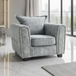 Fabric Armchair With Metal Trim on Arms - Serena