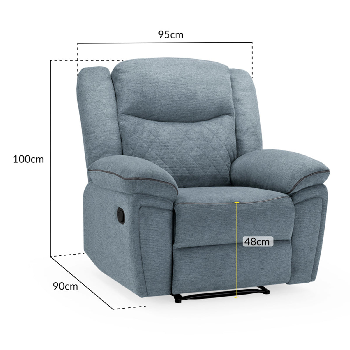 Fabric Armchair Recliner - Myra
