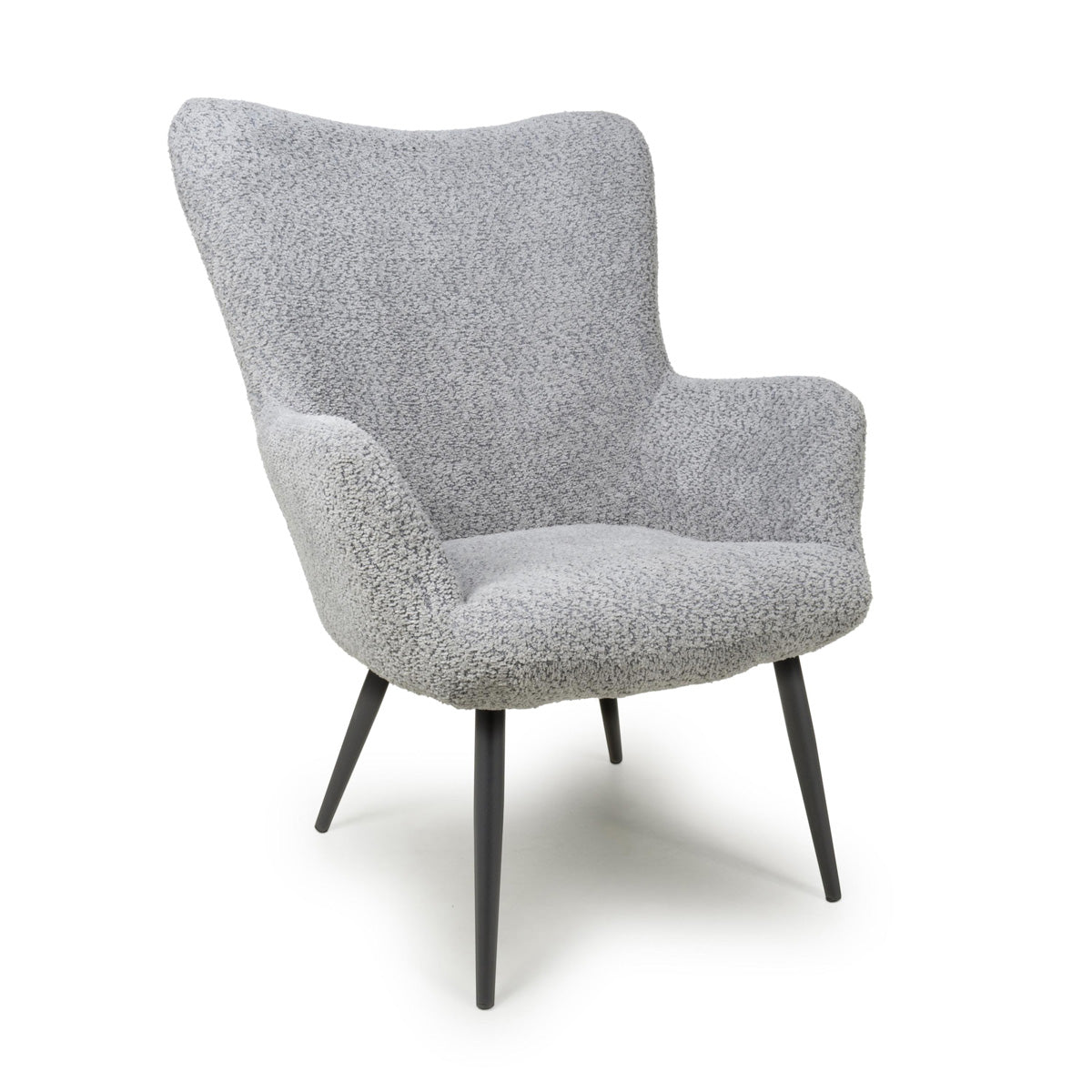 Fabric Armchair in Textured Chenille Effect - Bordeaux