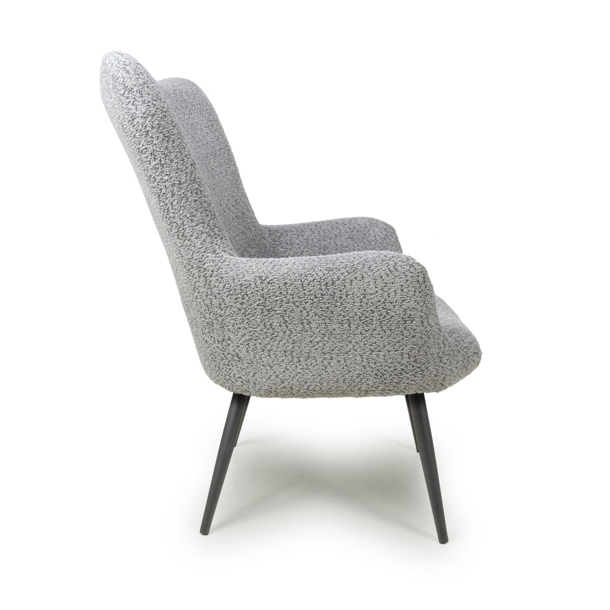 Fabric Armchair in Textured Chenille Effect - Bordeaux