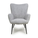 Fabric Armchair in Textured Chenille Effect - Bordeaux