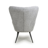 Fabric Armchair in Textured Chenille Effect - Bordeaux