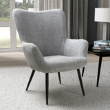 Fabric Armchair in Textured Chenille Effect - Bordeaux