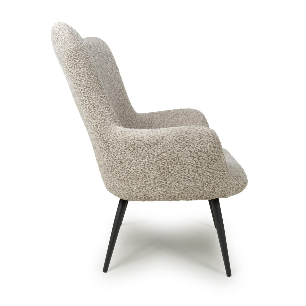 Fabric Armchair in Textured Chenille Effect - Bordeaux