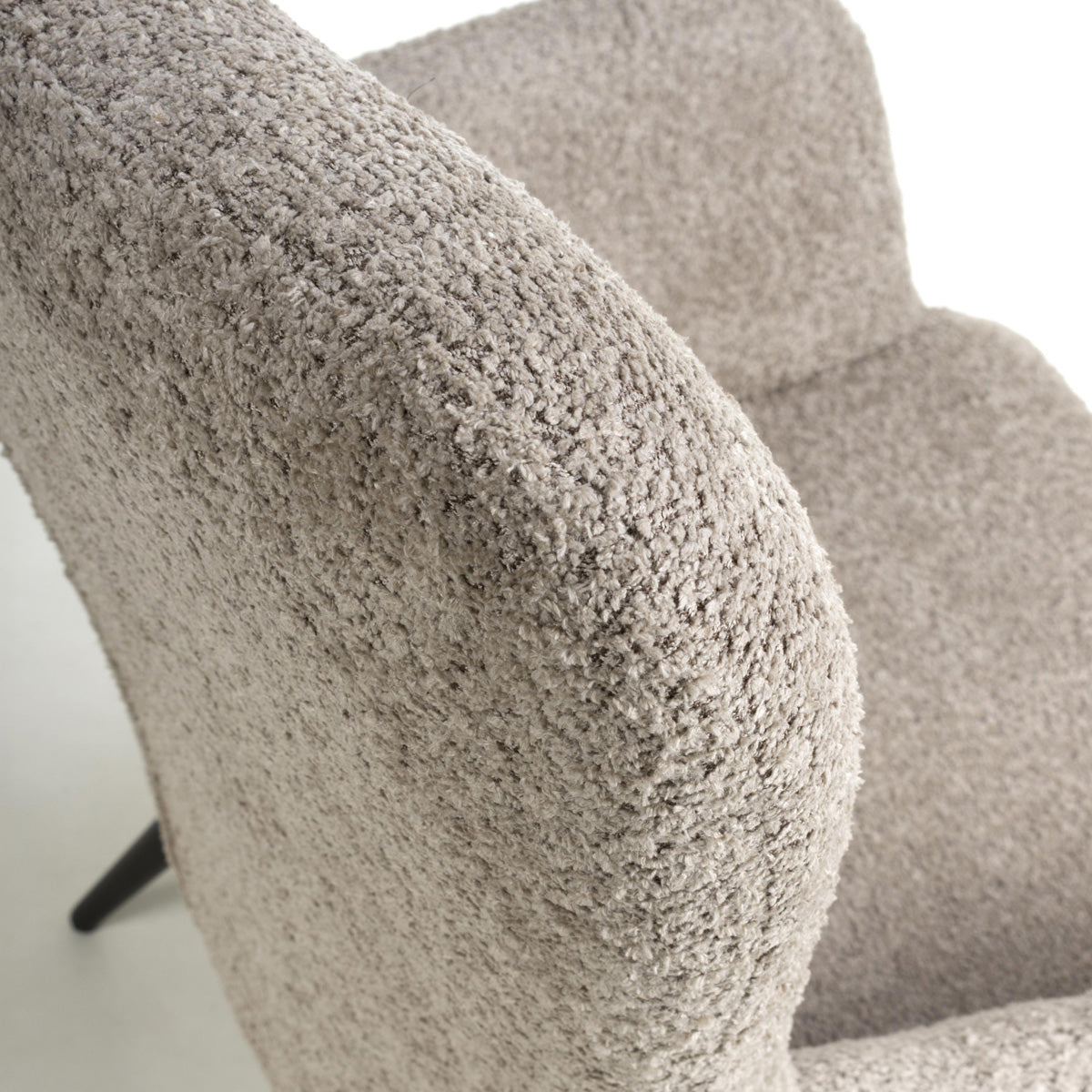 Fabric Armchair in Textured Chenille Effect - Bordeaux