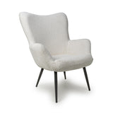 Fabric Armchair in Textured Chenille Effect - Bordeaux