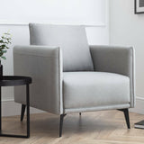 Fabric Armchair With Black Meta Legs - Rohe