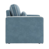 Fabric Armchair With Ivory Piping - Diego