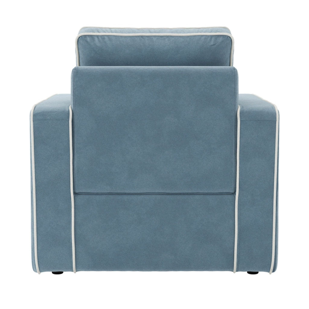 Fabric Armchair With Ivory Piping - Diego