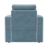 Fabric Armchair With Ivory Piping - Diego