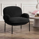 Fabric Armchair With Metal Legs - Avery