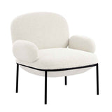 Fabric Armchair With Metal Legs - Avery