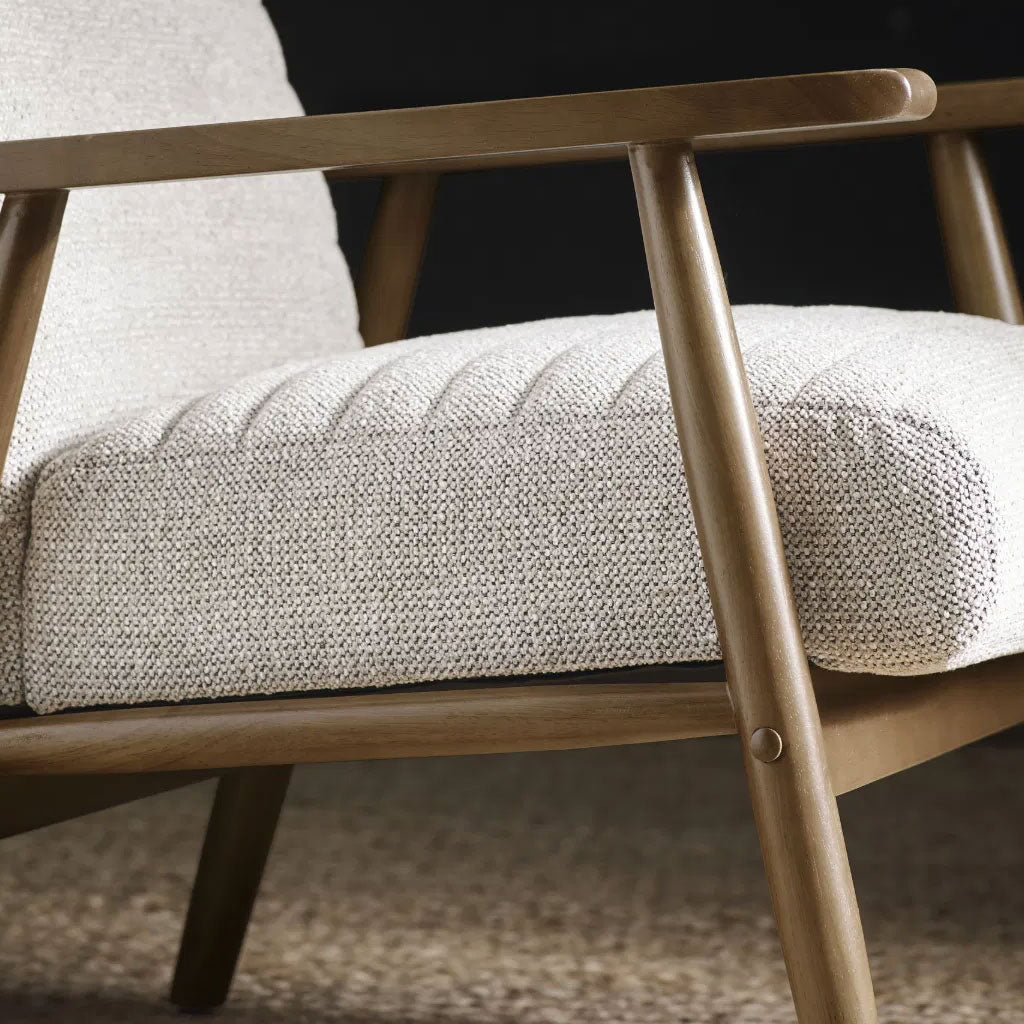 Fabric Armchair With Wooden Frame - Ivy