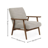 Fabric Armchair With Wooden Frame - Ivy