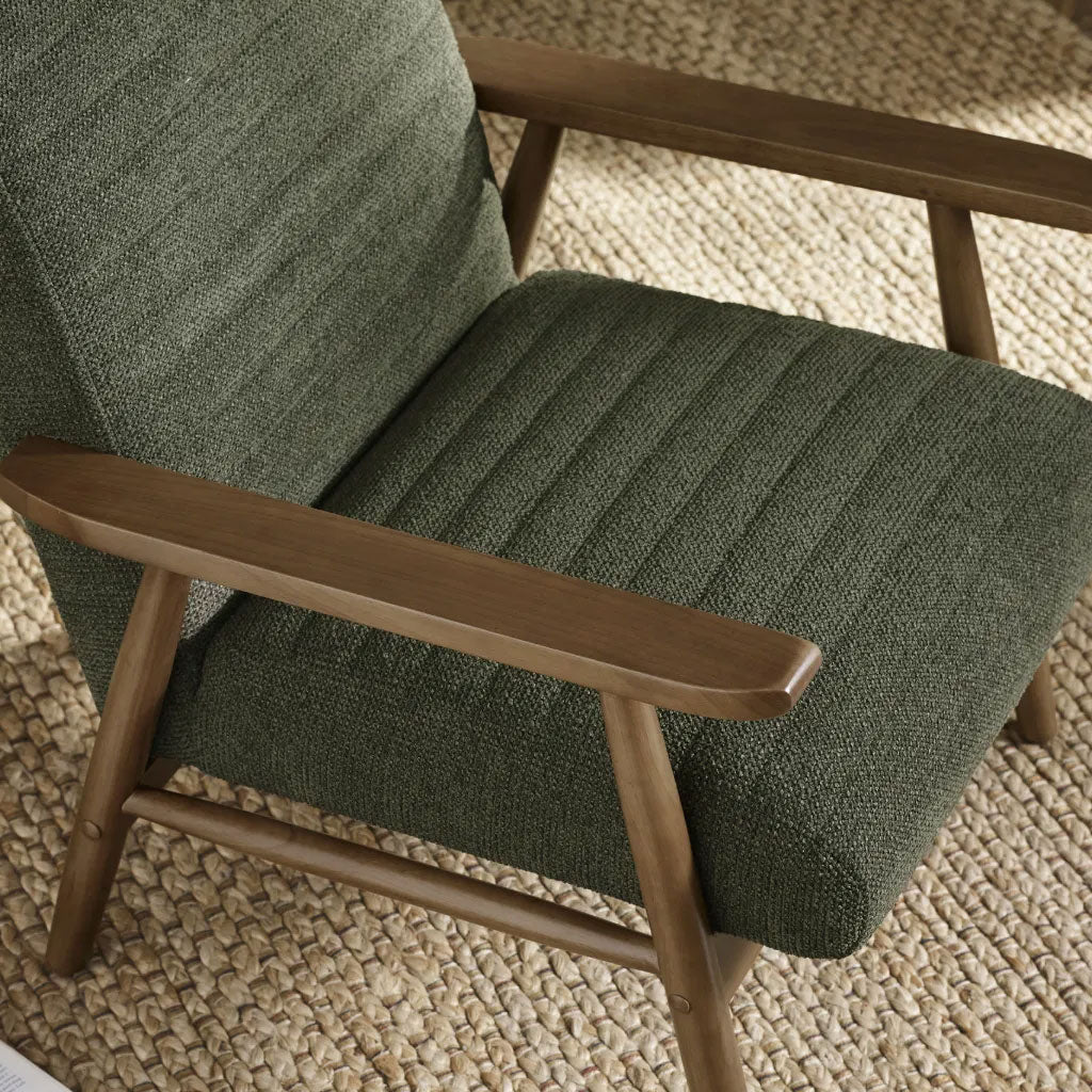Fabric Armchair With Wooden Frame - Ivy