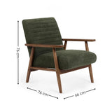 Fabric Armchair With Wooden Frame - Ivy