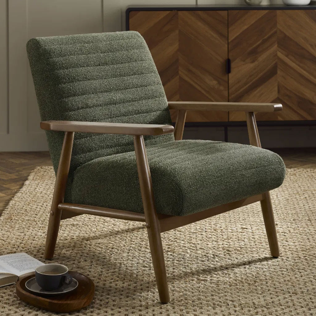 Fabric Armchair With Wooden Frame - Ivy