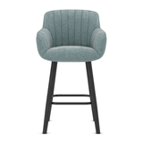 Fabric Bar Stool With Black Wooden Legs - Pinley