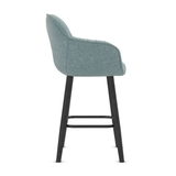 Fabric Bar Stool With Black Wooden Legs - Pinley