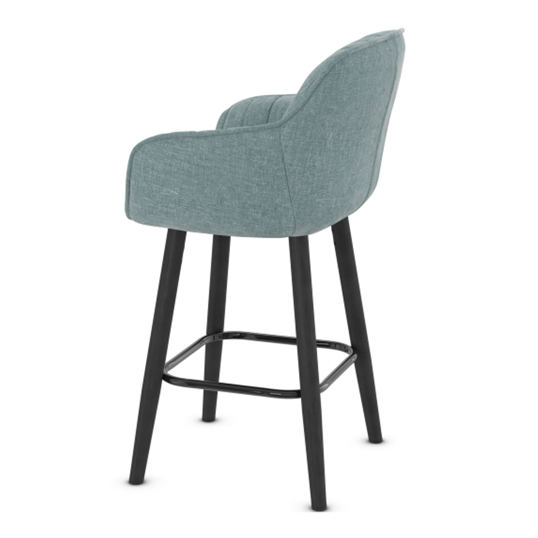 Fabric Bar Stool With Black Wooden Legs - Pinley