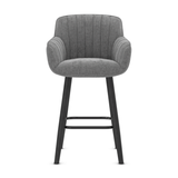 Fabric Bar Stool With Black Wooden Legs - Pinley