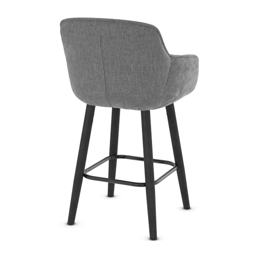 Fabric Bar Stool With Black Wooden Legs - Pinley