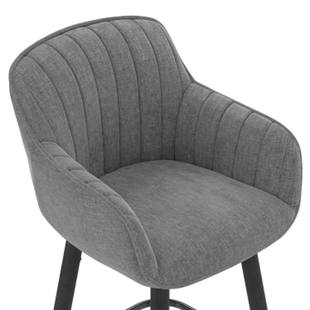 Fabric Bar Stool With Black Wooden Legs - Pinley