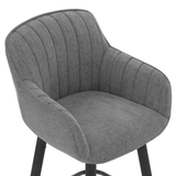 Fabric Bar Stool With Black Wooden Legs - Pinley