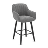 Fabric Bar Stool With Black Wooden Legs - Pinley