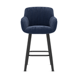 Fabric Bar Stool With Black Wooden Legs - Pinley