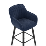 Fabric Bar Stool With Black Wooden Legs - Pinley