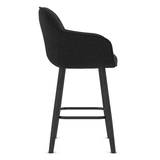 Fabric Bar Stool With Black Wooden Legs - Pinley