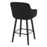 Fabric Bar Stool With Black Wooden Legs - Pinley