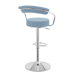 Fabric Bar Stool With Polished Chrome Base - Zivley