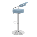 Fabric Bar Stool With Polished Chrome Base - Zivley