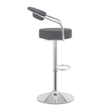 Fabric Bar Stool With Polished Chrome Base - Zivley