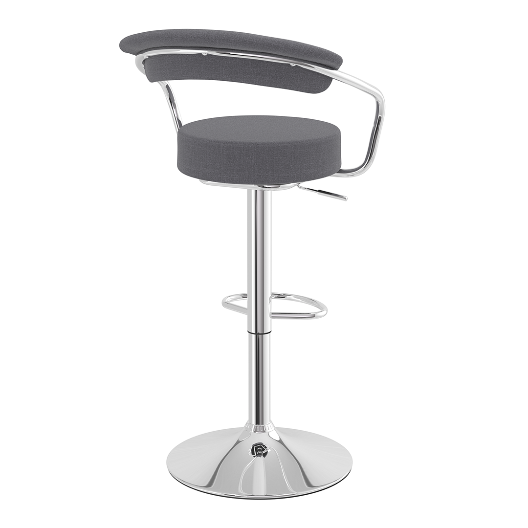 Fabric Bar Stool With Polished Chrome Base - Zivley
