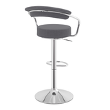 Fabric Bar Stool With Polished Chrome Base - Zivley