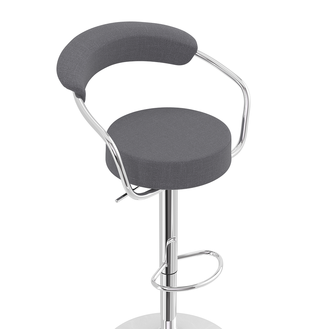 Fabric Bar Stool With Polished Chrome Base - Zivley