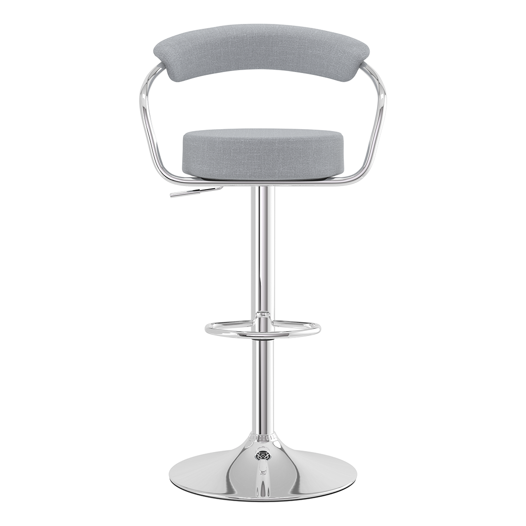 Fabric Bar Stool With Polished Chrome Base - Zivley