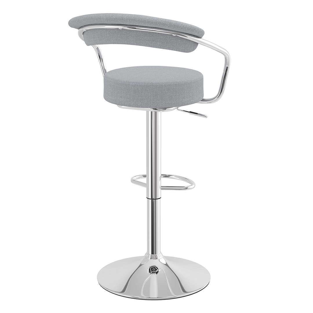 Fabric Bar Stool With Polished Chrome Base - Zivley